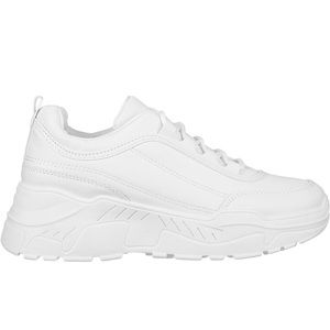 White Vegan Leather Platform Sneaker